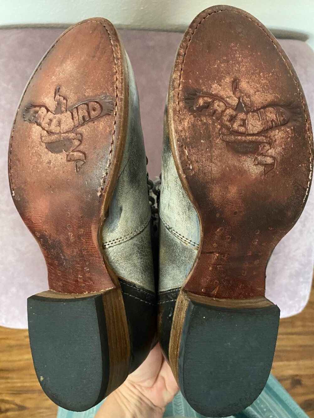 Freebird Raphael Distressed Ice Knee-High Laced Leather Boot - Size 8 - Picture 9 of 10
